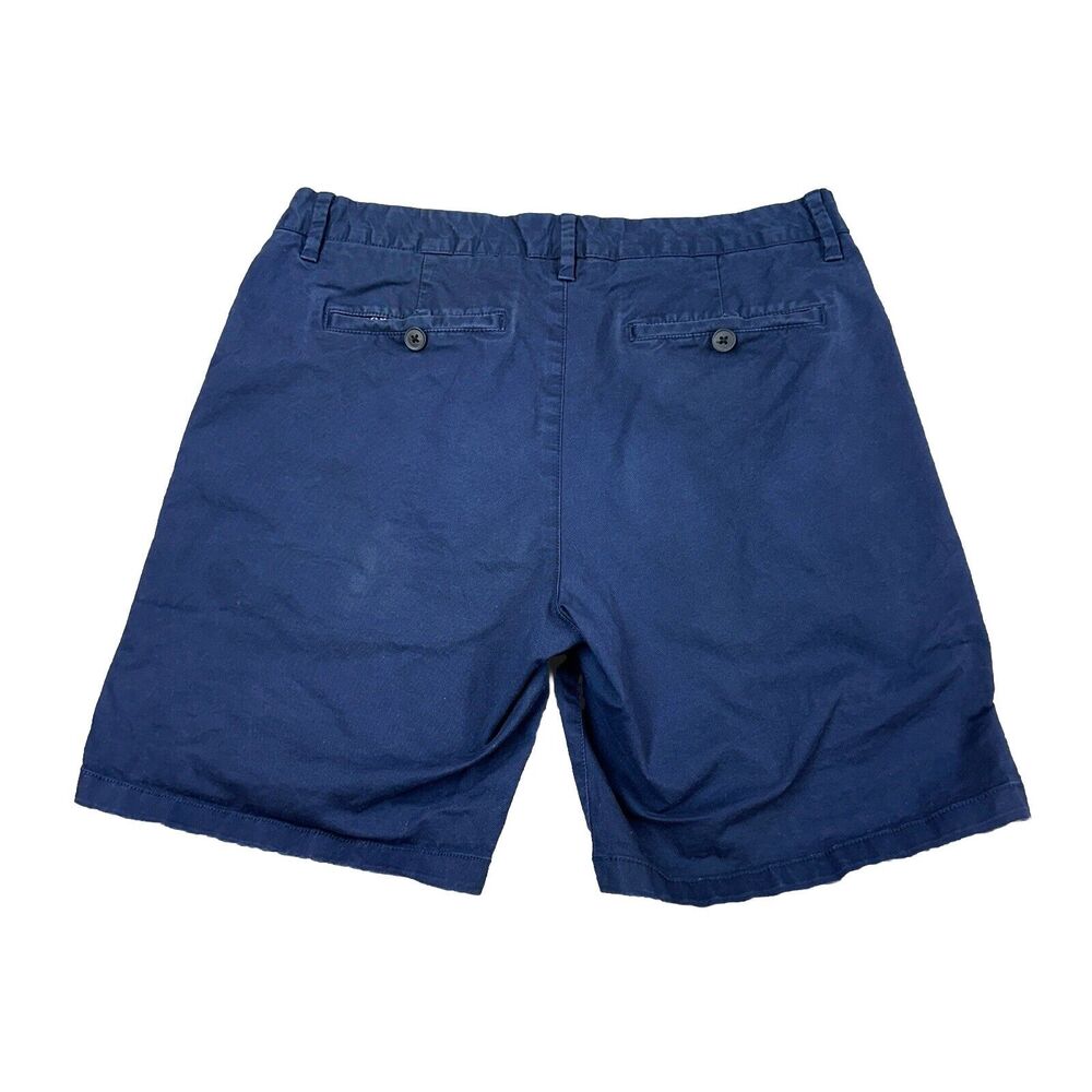 Bonobos Washed Chino Shorts Men 30 7" Inseam Navy Buttoned Rear Pockets - Picture 9 of 10